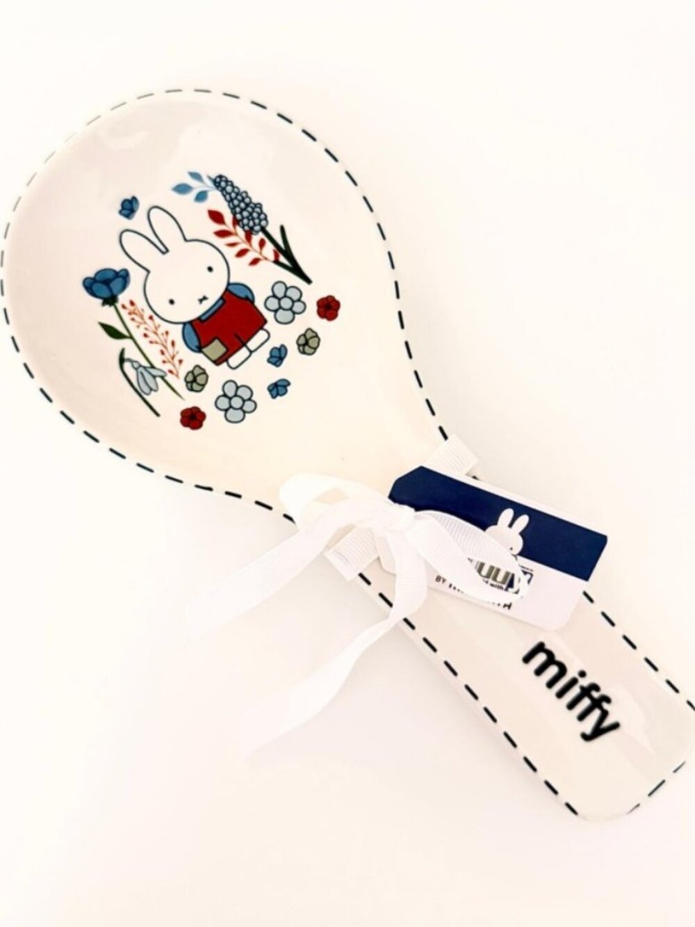 miffy Fall Autumn Garden Flowers White Ceramic Spoon Rest